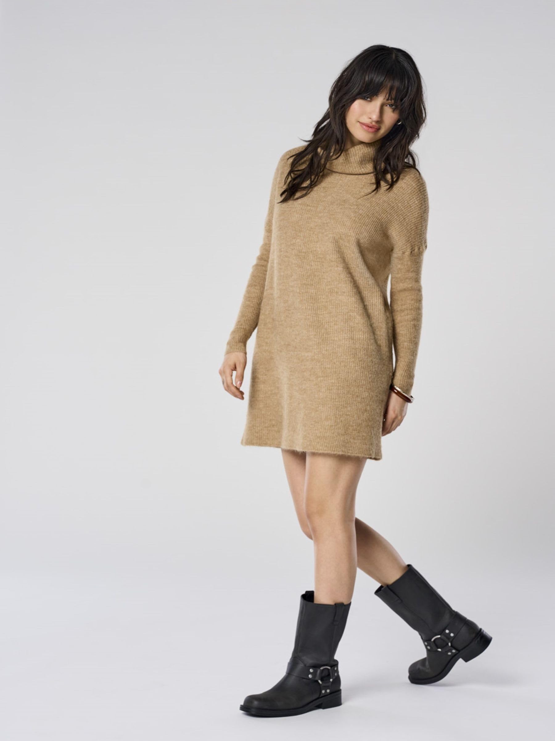ONLY Onljana L/S Cowlnck Dress Wool KNT Noos Robe Femme (Lot de 1)