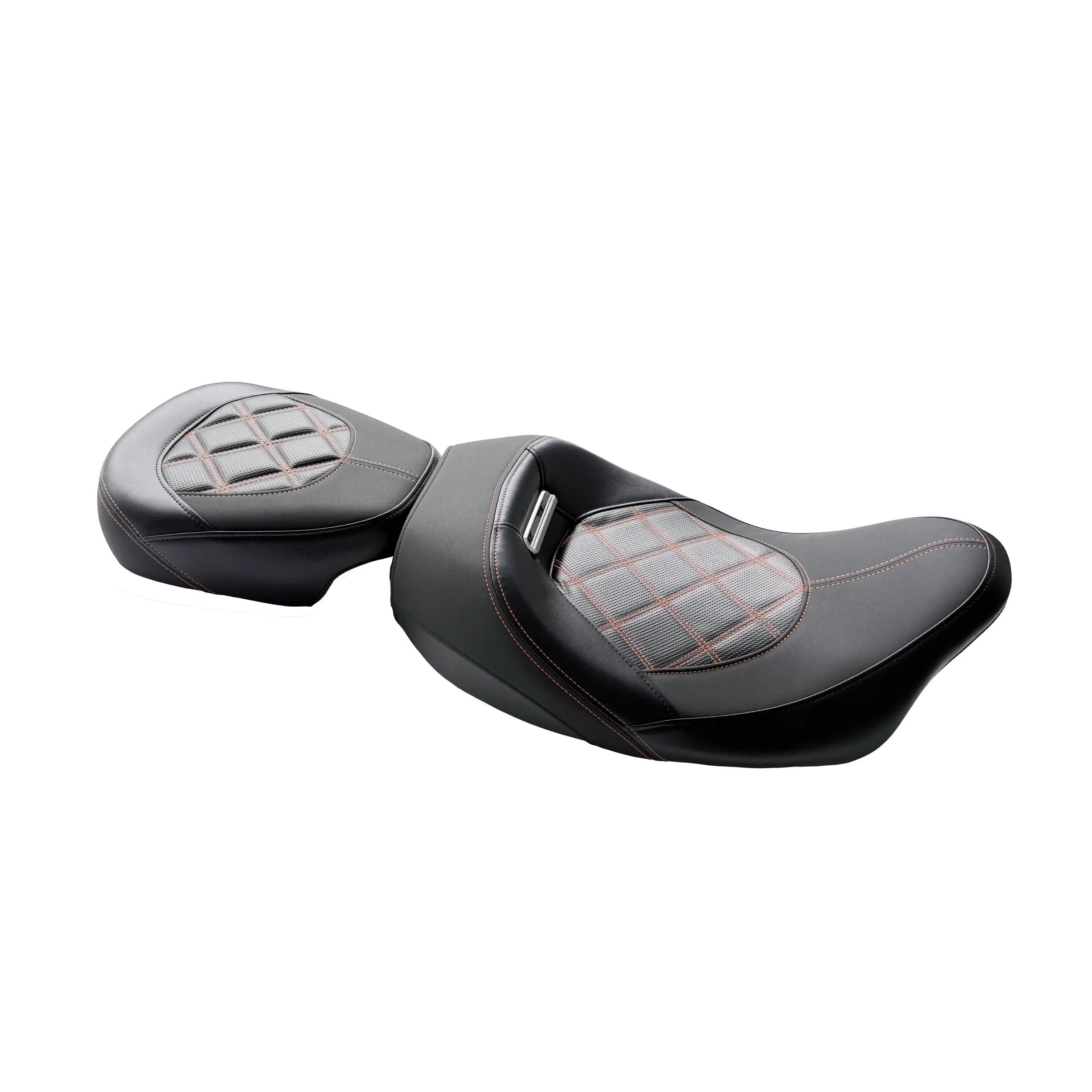 Motocykl Siedzisko Części motocyklowe CVO Fotel kierowcy i pasażera Odpinana miękka poduszka na sofę Żel wewnątrz pasuje do Harley Touring 2009-2023(Orange Stitch)