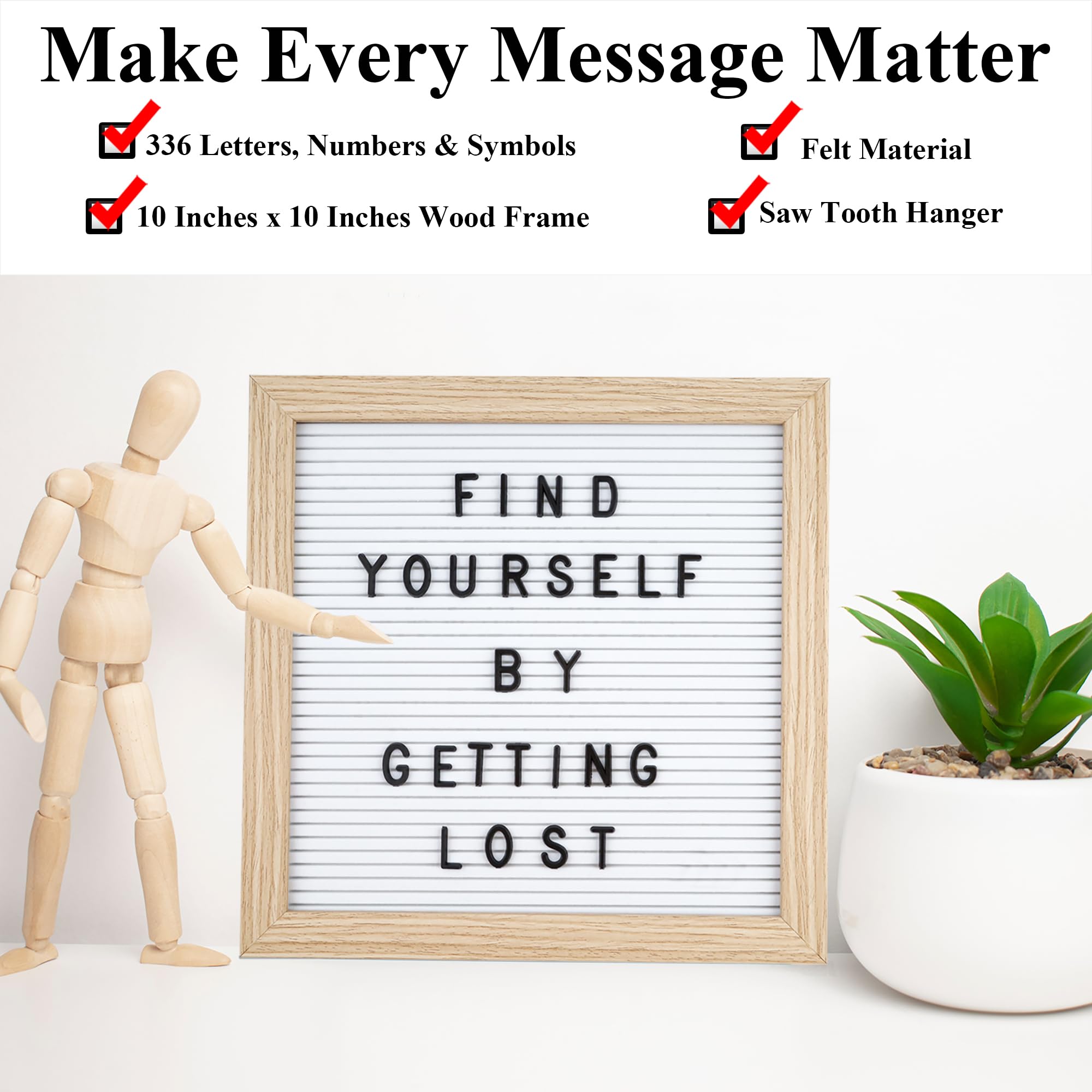 Changeable Letter Board con espositore – Stile moderno con lettere intercambiabili