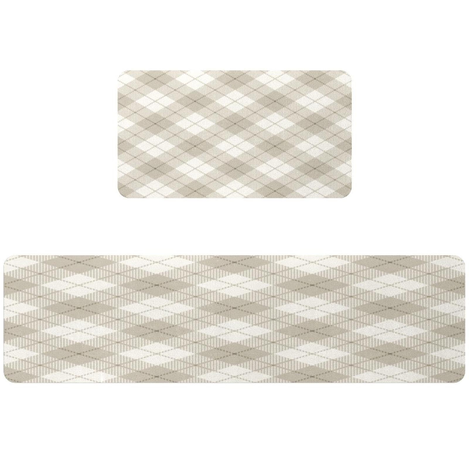 Lot de 2 tapis de cuisine absorbants et antidérapants à carreaux