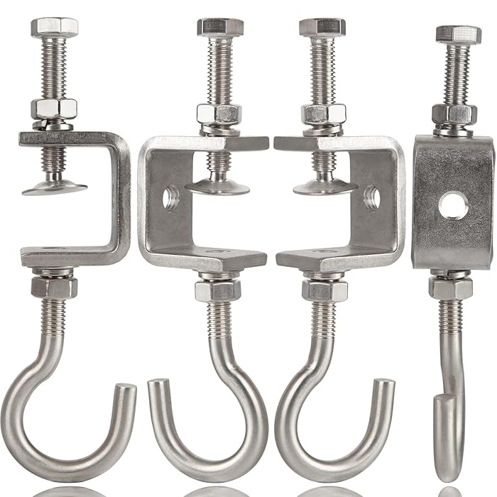Buy Foxwake Beam Clamp J Hook Stainless Steel, Heavy Duty Small C Clamp