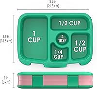 Vista 3 de Bentgo® Kids Prints - Lonchera infantil de 5 compartimentos estilo Bento, con utensilios de plástico reutilizables (tropical)