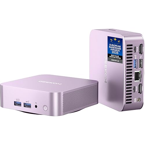 GEEKOM A6 Aurora Edition Mini PC with AMD Ryzen 7 6800H, 32GB DDR5 RAM 1TB PCIe 4.0 NVMe SSD, Radeon 680M, Compact Aluminium Design Windows 11 Pro Desktop Computer with USB4/8K UHD/Wi-Fi 6E/SD Slot - Aurora Edition