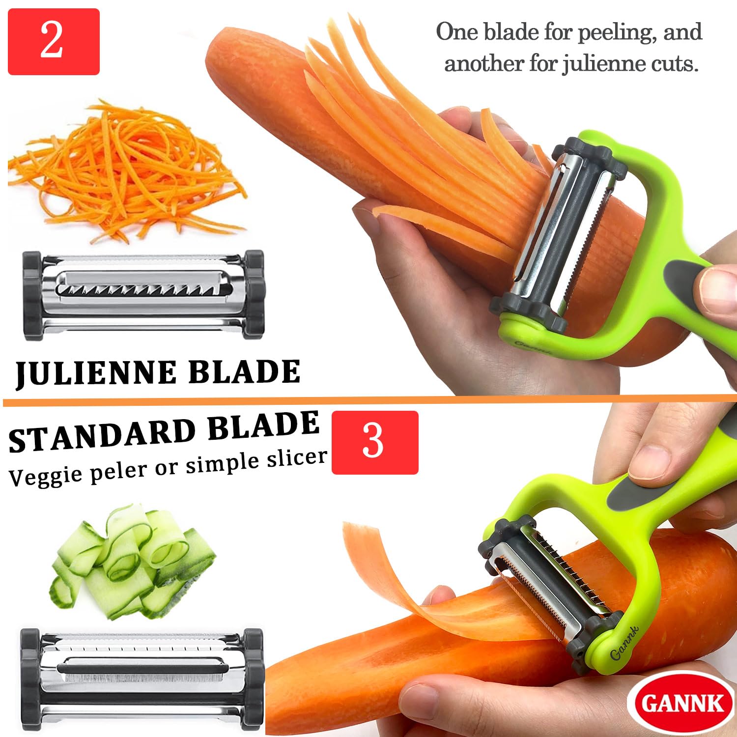 Pelapatate Multifunzione 4 In 1 – Verde – Sbuccia, Affetta E Taglia A Julienne – Con Apribottiglie Integrato
