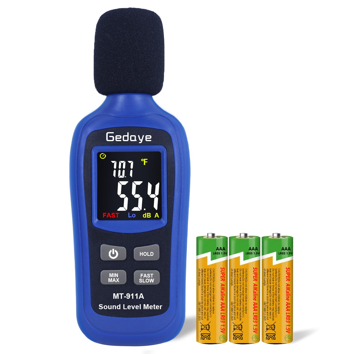Noise Decibel Meter, Gedaye Digital Sound Level Meter & Thermometer