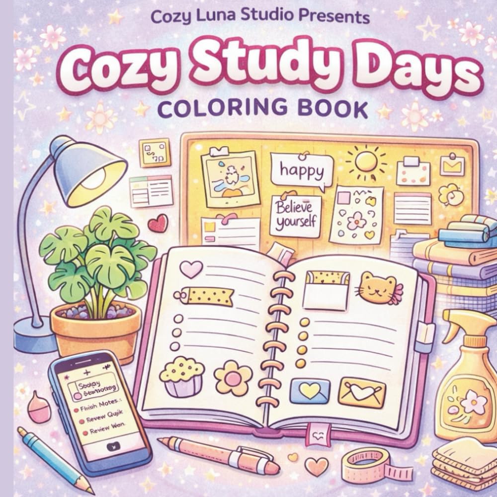 Cozy Study Days – Student Life Coloring Book