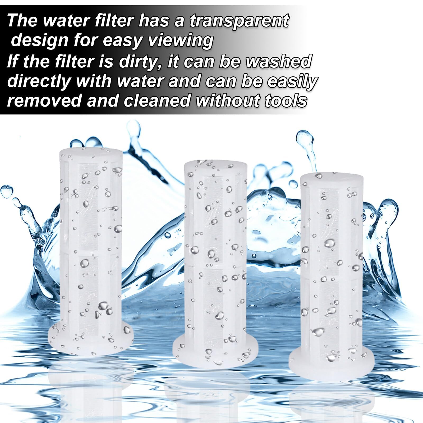 Set di 2 filtri dell'acqua, tubo da giardino, 3/4 pollici, prefiltro dell'acqua, set con 4 inserti per filtri e 4 adattatori rapidi per idropulitrici, pompa da giardino, irrigazione da giardino,