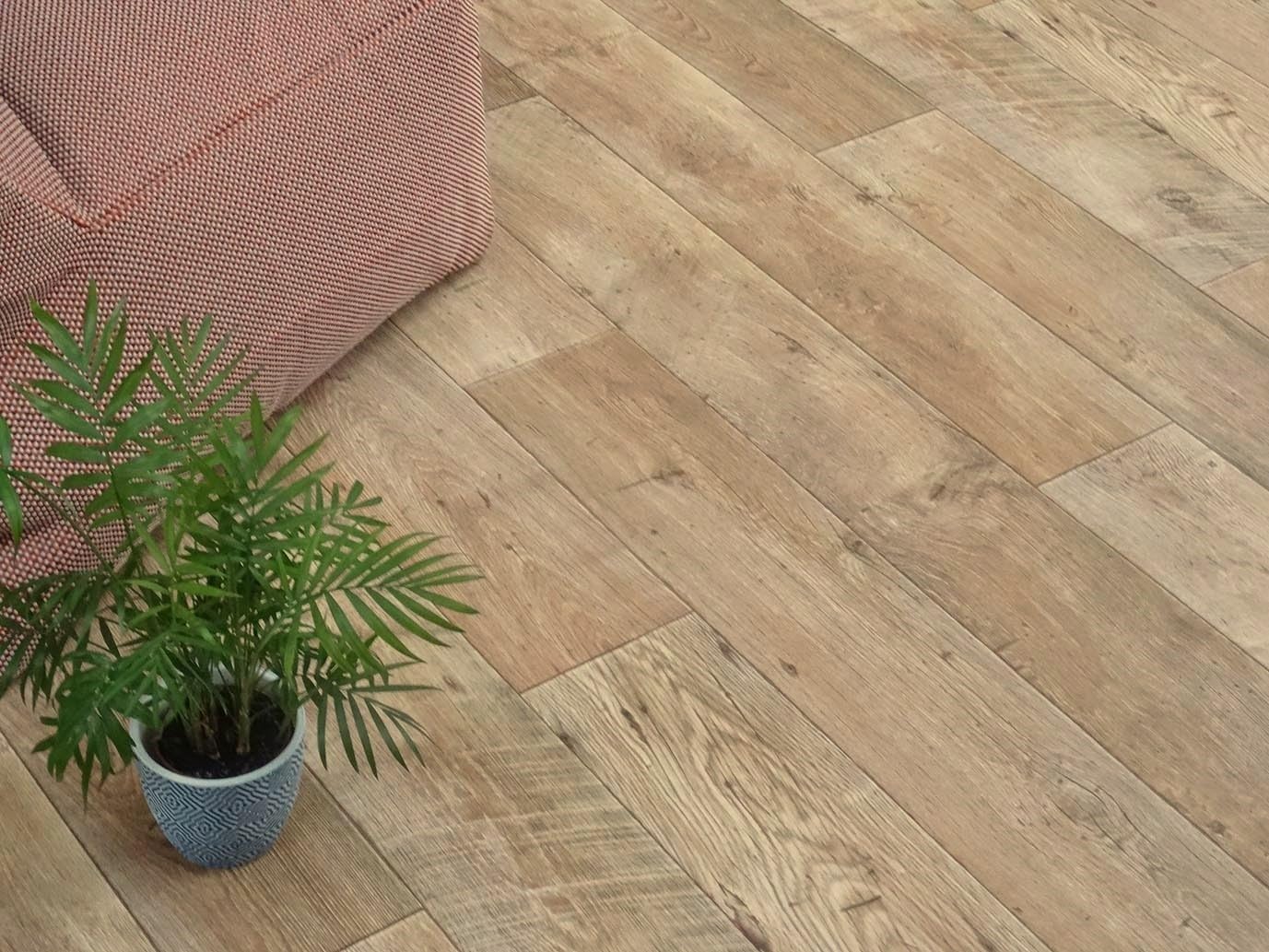 Suelo de PVC, suelo vinílico con un estilo acogedor y resistente para el salón, Corte (2m de ancho / 4,5m de largo)