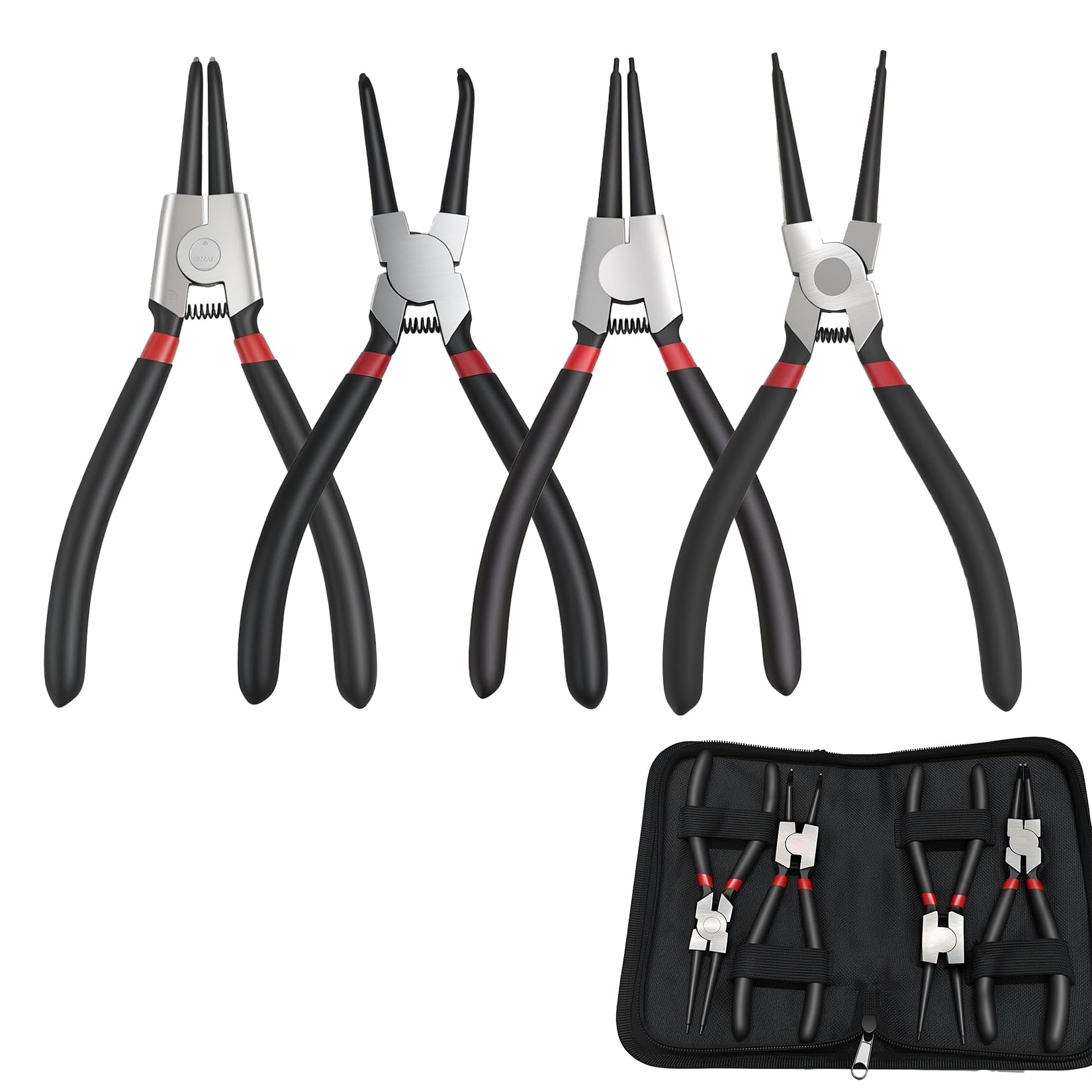 4 Pcs Circlip Pliers Set, Snap Ring Pliers Internal External