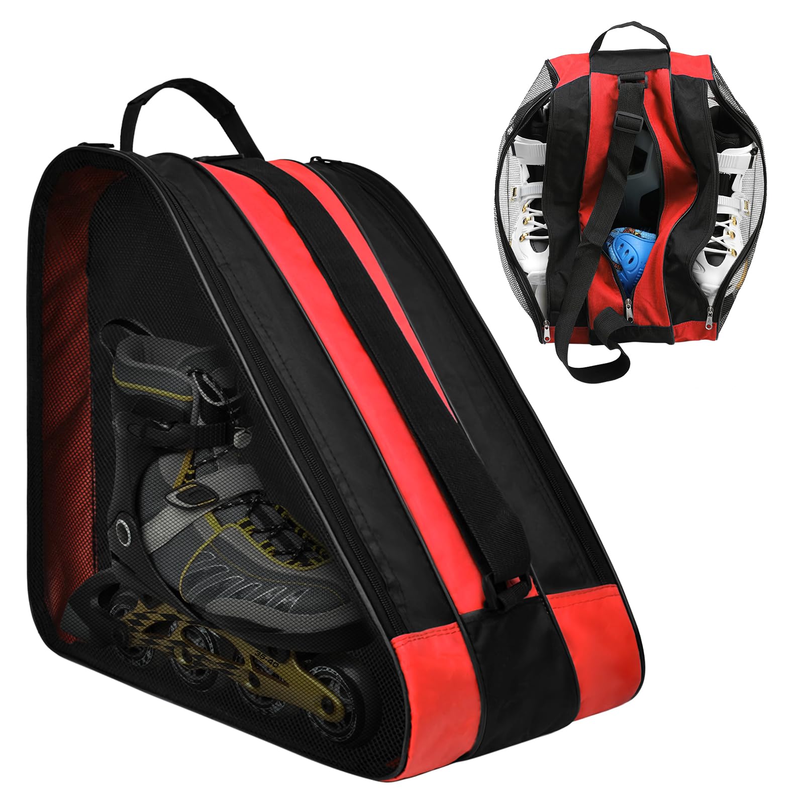 Roller Skate Bag,Great for Roller Skates, Ice Skates, Rollerblade, Figure Skates, Ice Hockey Skate - Skate Bag for Kids and Adults (Red)