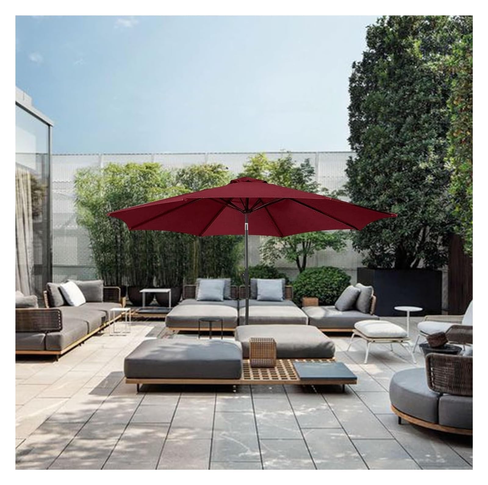 Ersatzdach für Garten mit 6 und 8 Rippen, 2 m bis 3 m, Wasserbad mit Belüftung, waschbar, Sonnenschutz, Abdeckung für Terrasse und Außenbereich (ZZ1, 6 Rippen, 1,8 m)