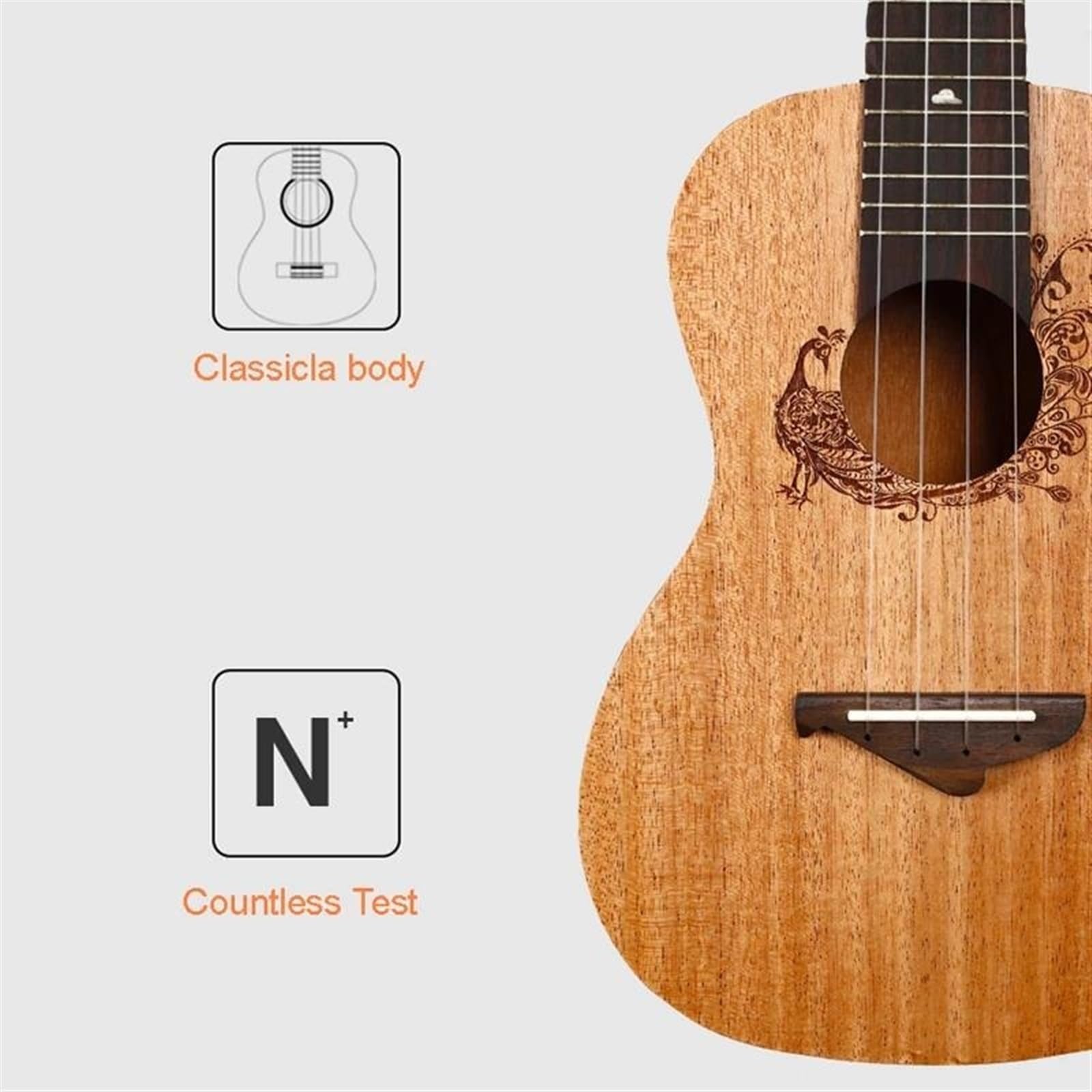 Konzert Sopran Tenor 23" Sapele Ukulele Aquila Saiten Optionales Paket Stimmgerät(Color:3)