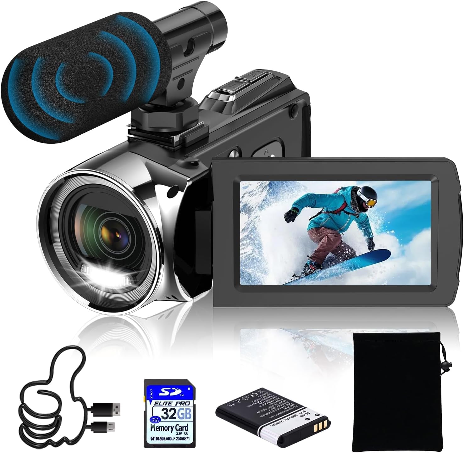 Video Camera Camcorder HD 4K 48MP Digital Cameras Recorder for YouTube TikTok 3 Inch 270 Degree Rotation Screen 18X Zoom Vlogging Camcorders for Kids,Teens,Students,Beginners,Elders