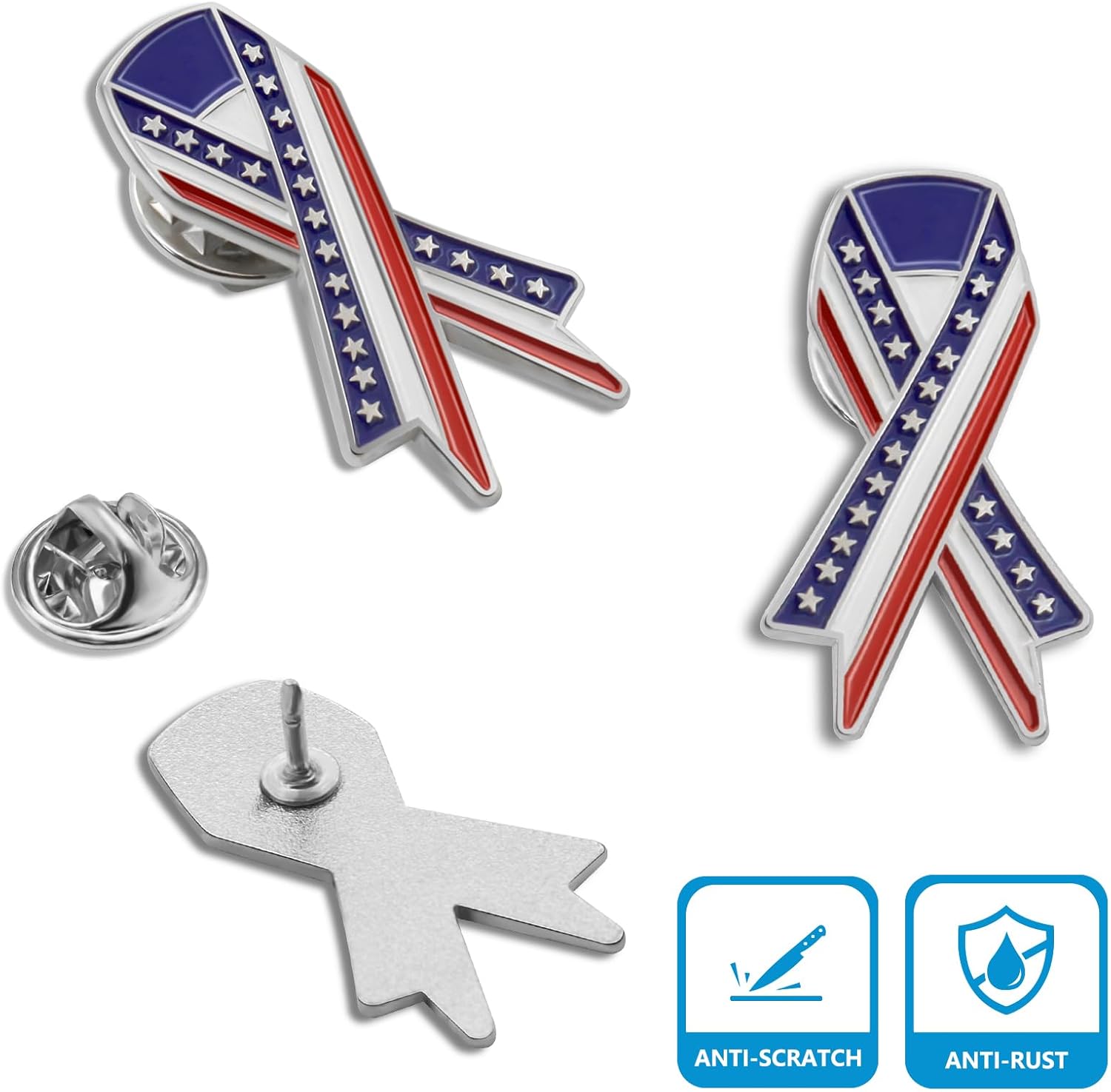 50pcs Memorial Day American Veteran Lapel PinsIndependence Day Gifts Patriotic Ribbon Enamel Pins for women men Clothes backpack hat Souvenir - Image 3