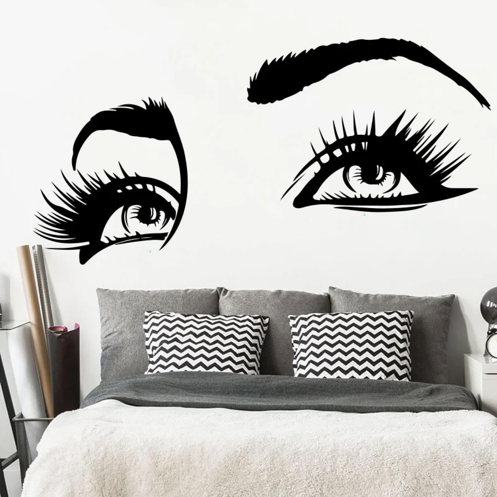 Youousi Black Nail Salon, Makeup, Eyelash Extensions, Beauty Salon Window And Wall Decals, Eyebrows, Beautiful Eyes, Glass Wall Stickers, Wall Art Decals