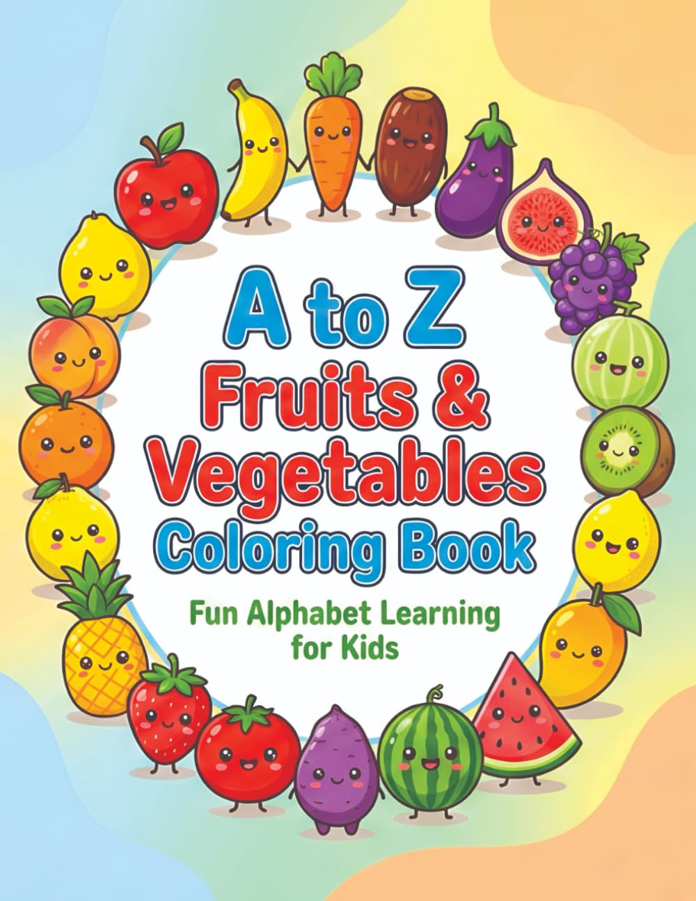 A to Z Fruits & Vegetables Coloring Book for Kids