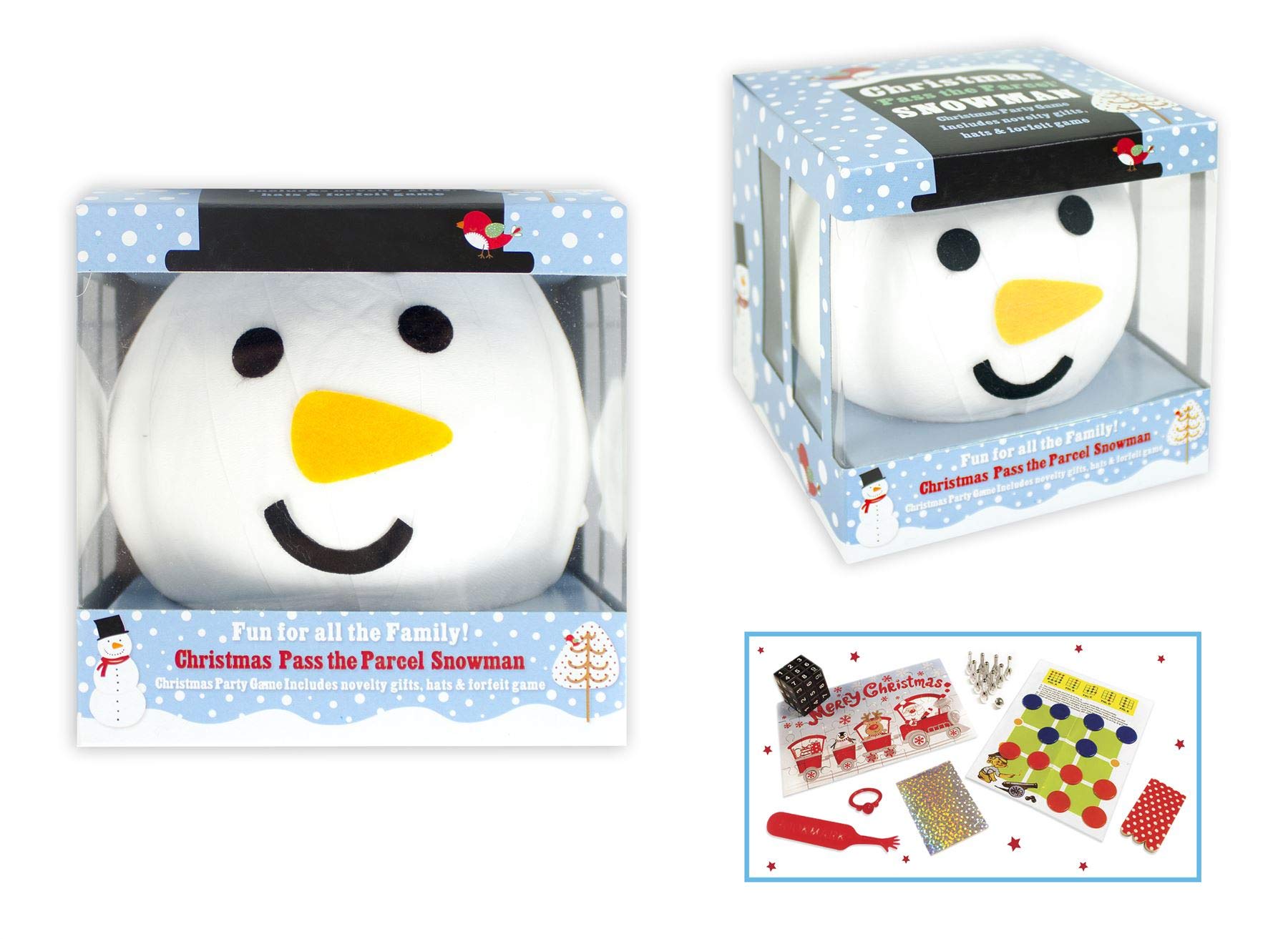 Yöl Snowman Pass The Parcel Christmas Brussels Sprout,Snow Man,Elf Novelty Gift Family Game (Snow Man (8 Prizes))