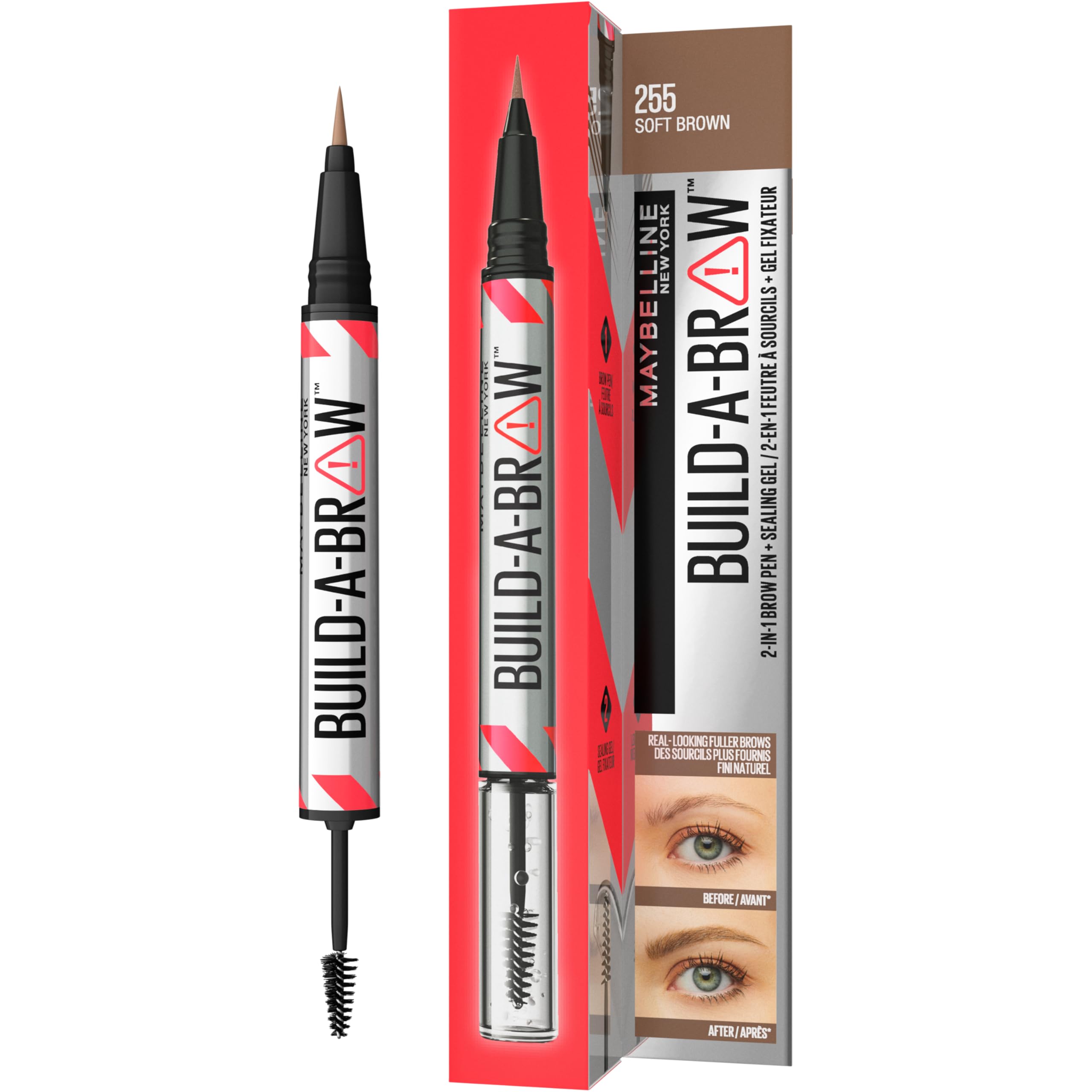 Maybelline Brown Build-A-Brow 2 In 1 Eyebrow Pen - 255 Soft