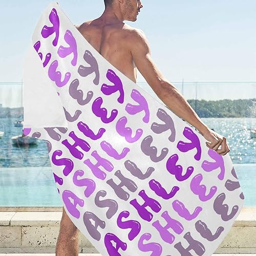 Miniatura 8 de Artsadd Toalla de baño personalizada para niños, toallas de playa personalizadas, blancas, negras y verdes, con nombre, toallas de playa
