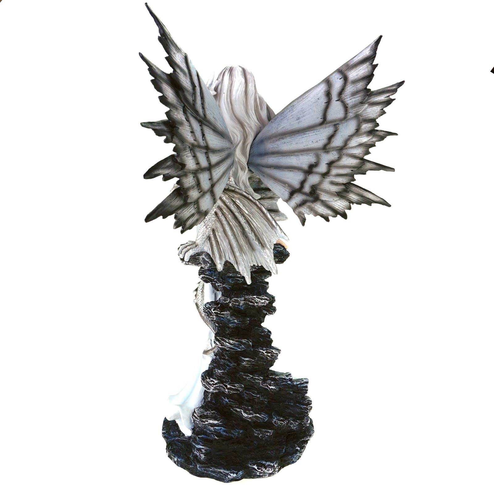 VOGLER Joh. Vogler GmbH Wróżka Dragorania ze smokiem na ramieniu 55 cm Fairy Elf figurka Fantasy Anioł