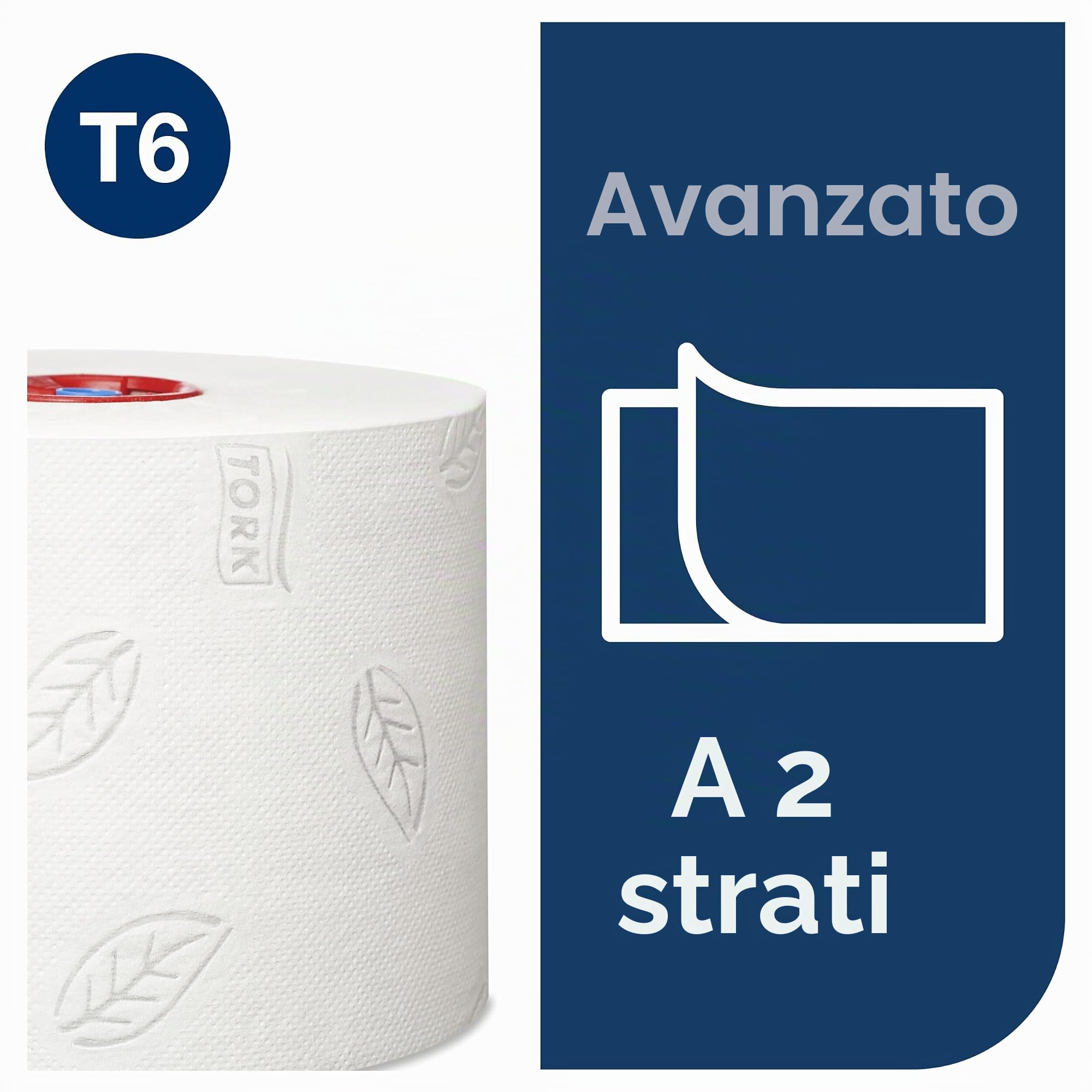 Tork 127530 Rotoli Carta Igienica Soft Advanced Mid-Size, 2 veli, compatibile con sistema T6, 27 Rotoli (27 x 100 m), Bianca