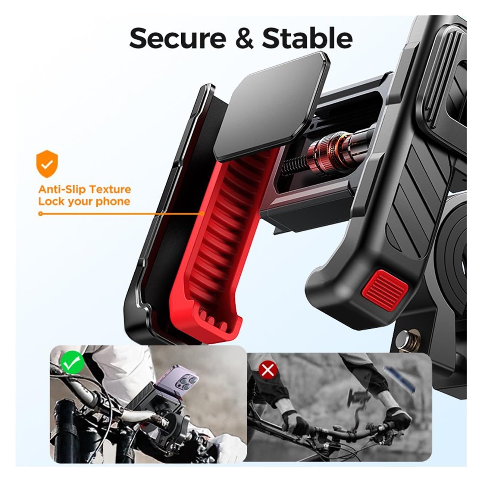 HOLIV Soporte Navegación GPS Soporte Universal para Teléfono De Bicicleta Y Motocicleta, A Prueba De Golpes, con Una Sola Mano, De 4,7-7 Pulgadas Suporte Telemóvel Moto