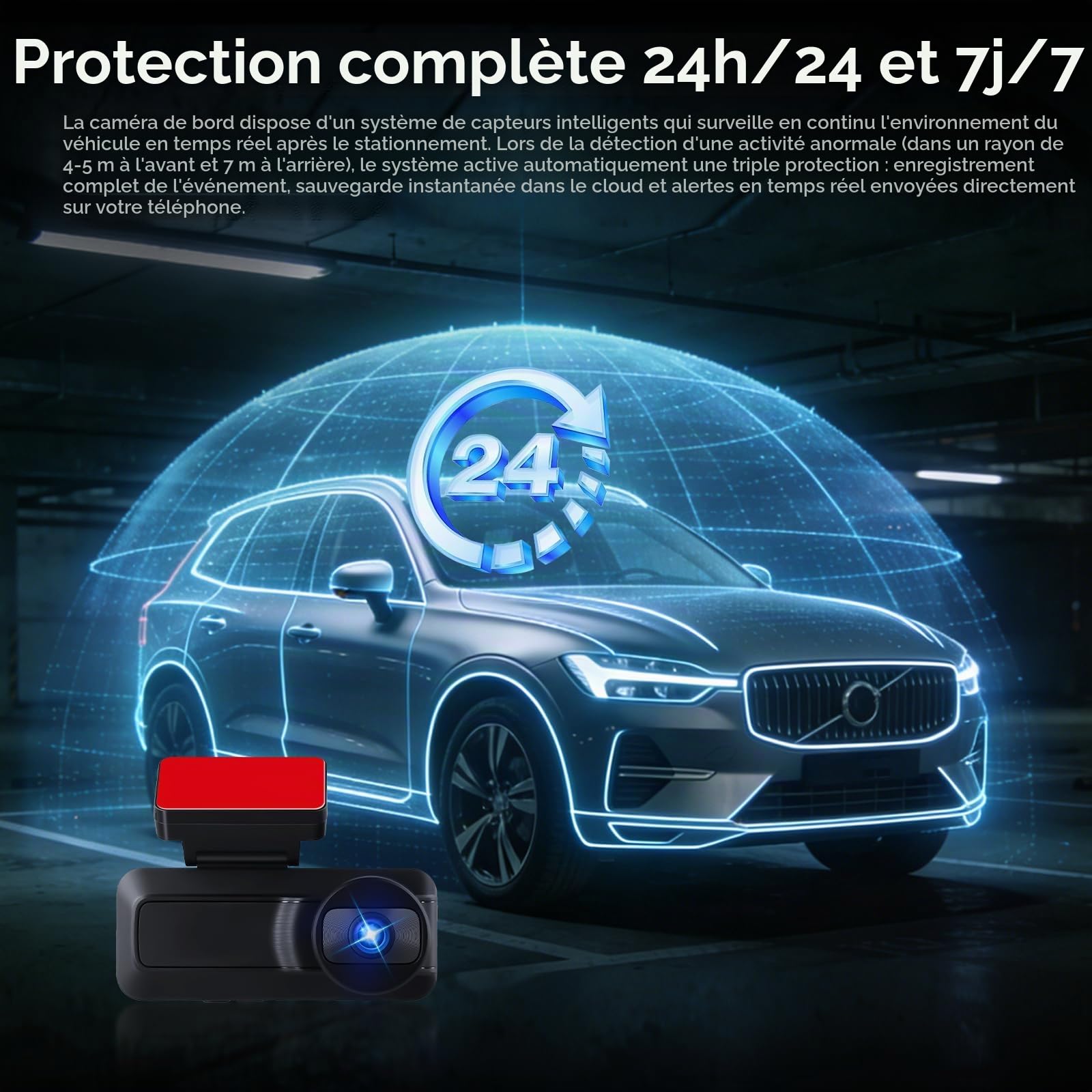 Inefala Caméra de Sécurité 4G LTE Antivol pour Voiture
