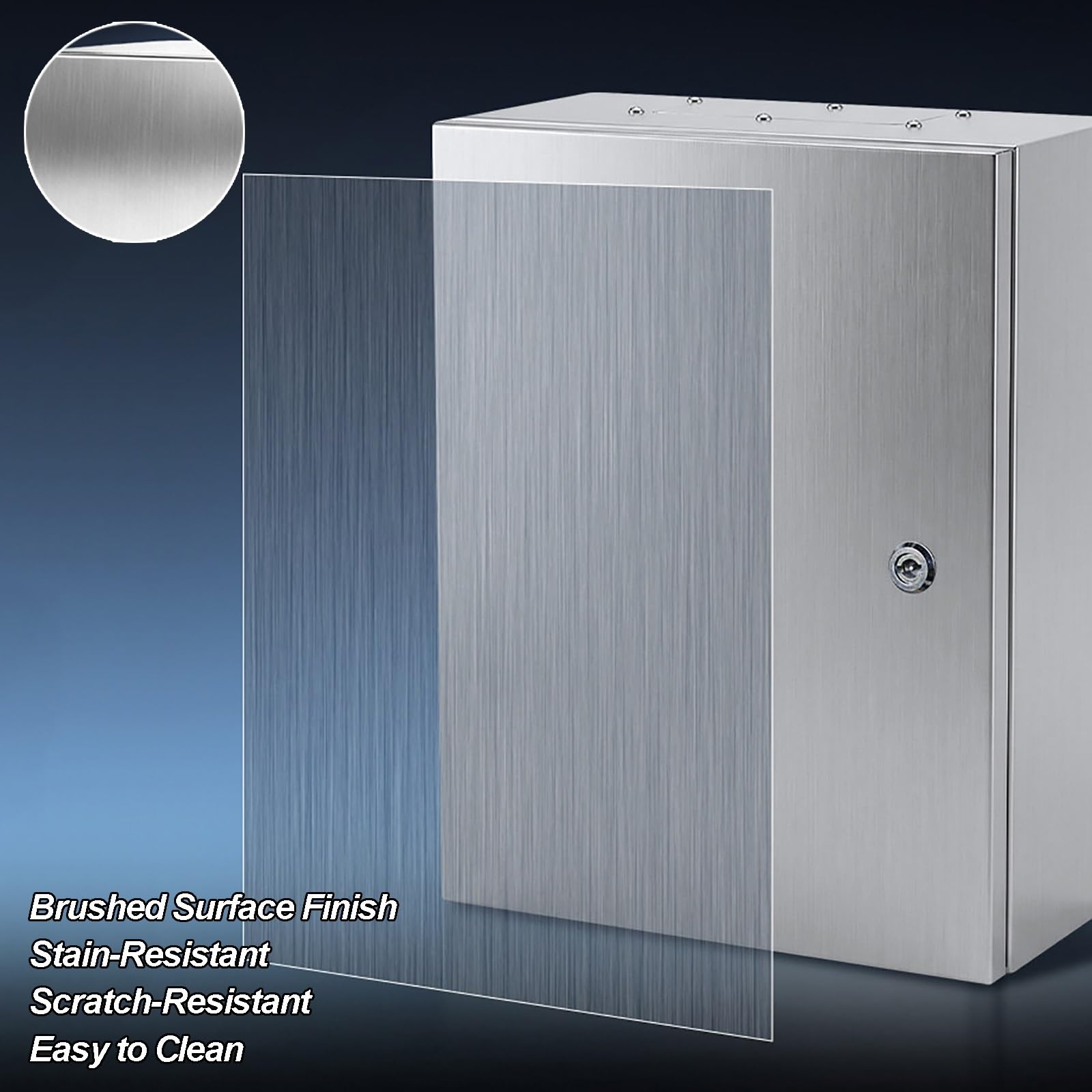 Armario Electrico, Caja Estanca Exterior Electricas Resistente a la Intemperie, Cuadro Electrico Superficie Acero Inoxidable 304, IP66, Accesorios Completos(20x20x15 cm/8x8x6 in)