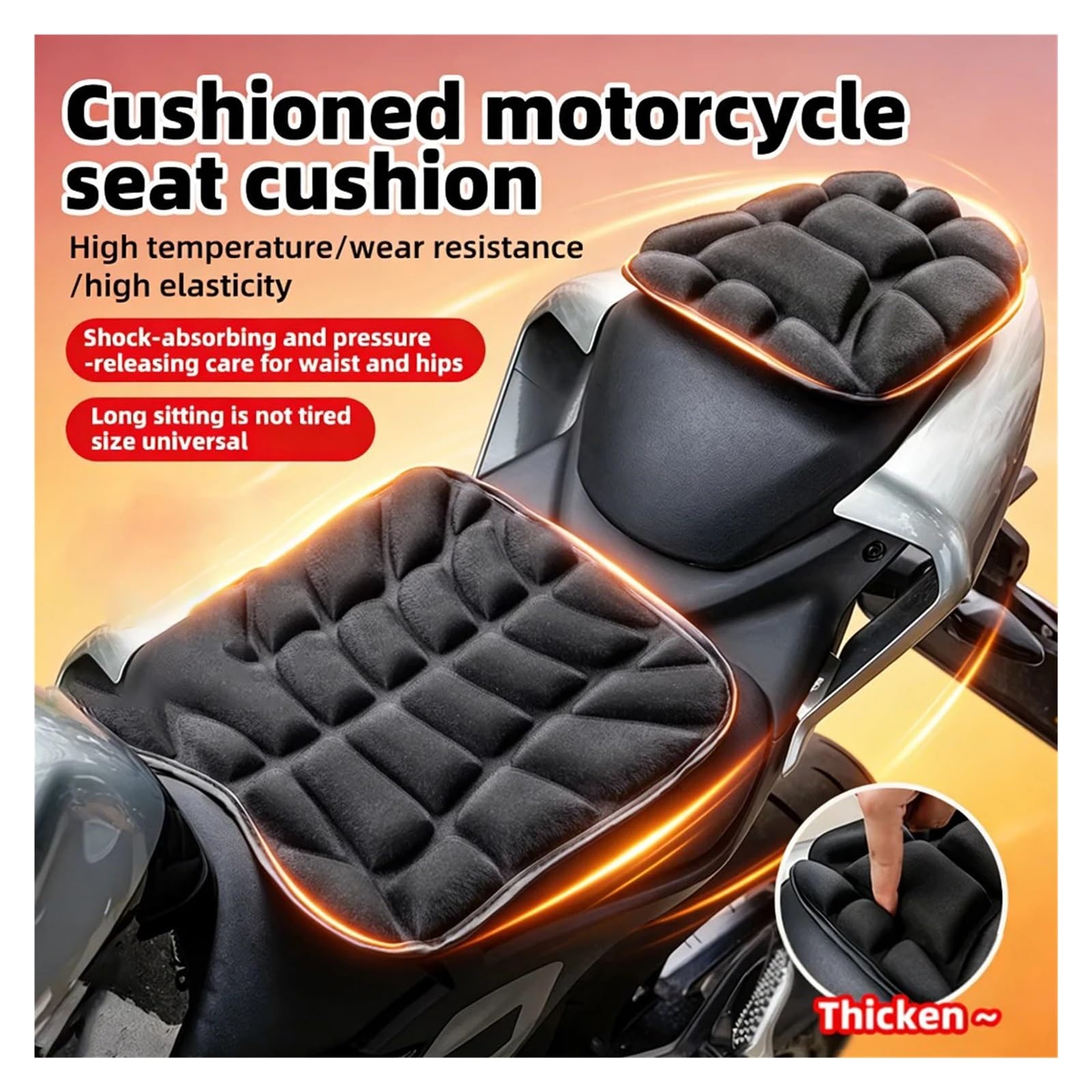 Coprisella Cuscino Coprisedile Per Moto Ammortizzante Traspirante