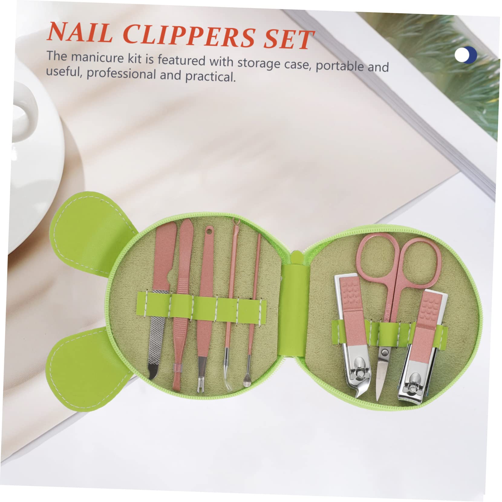 Healvian 3sets Professionale Di Strumenti Per Manicure Da Viaggio Kit Completo Per Unghie e Pedicure Con Custodia Tema Cartone Animato Accessori Acciaio Inossidabile Per Donna Facile Da