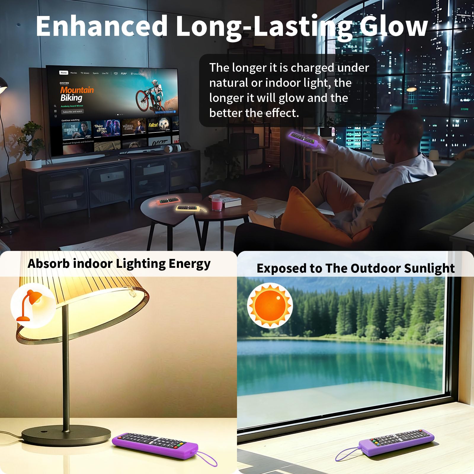 Confezione da 3 telecomandi di ricambio per TV LG con copertura protettiva anti-smarrimento in silicone e gancio, universale per tutti gli Smart TV LCD, LED, HDTV, UHD, OLED 3D 4K (arancione, giallo e