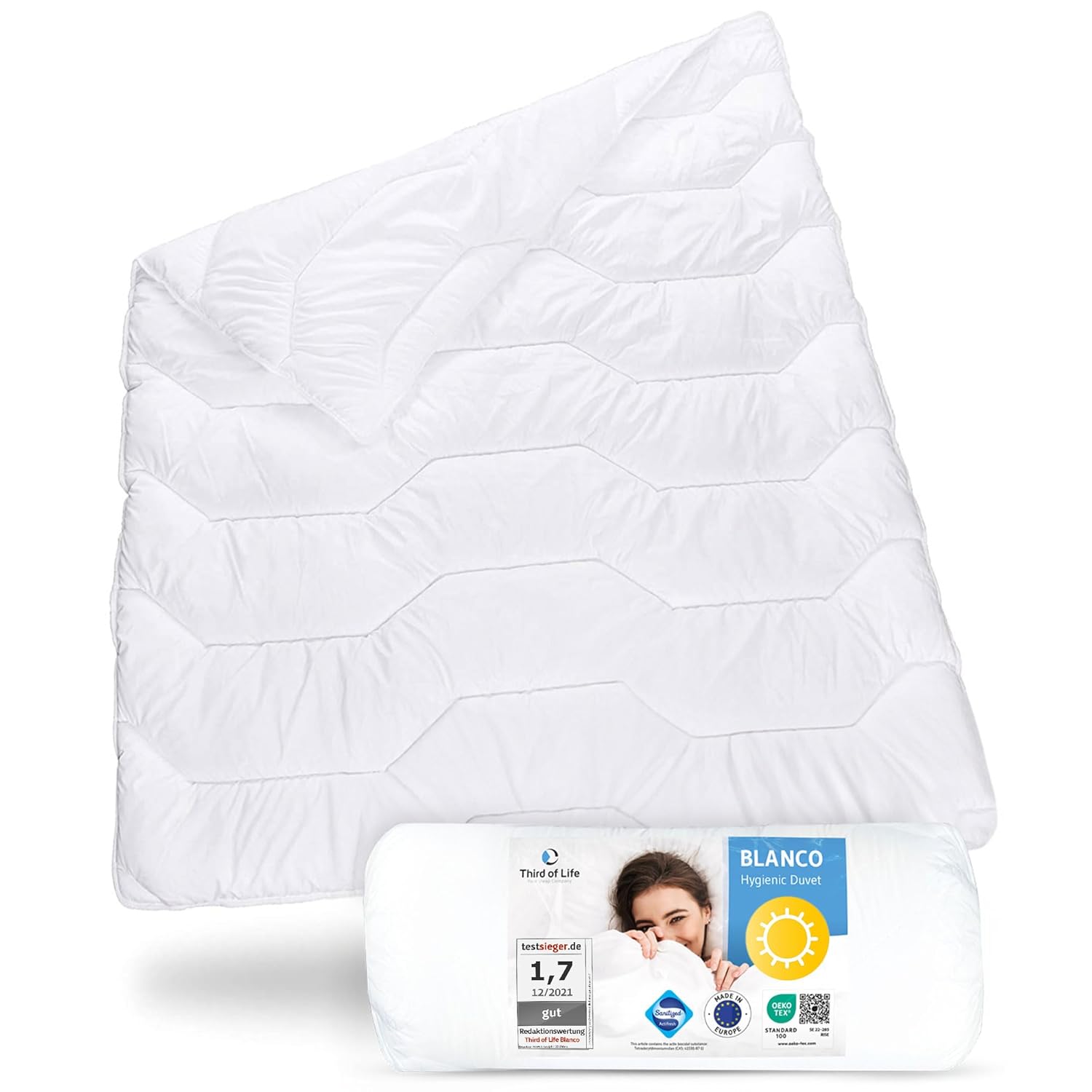 Sommerdecke 100×135 Blanco | Luftige Schlaf-Decke mit Feuchtigkeitsmanagement & hoher Atmungsaktivität | Optimale Hygiene für Allergiker | Perfekte…