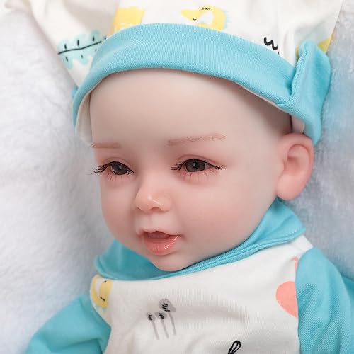 Miniatura 1 de Muñeca de silicona de 14 pulgadas, cuerpo de silicona realista de muñeca recién nacida, no muñeca de vinilo, muñeca realista de bebé recién nacido,