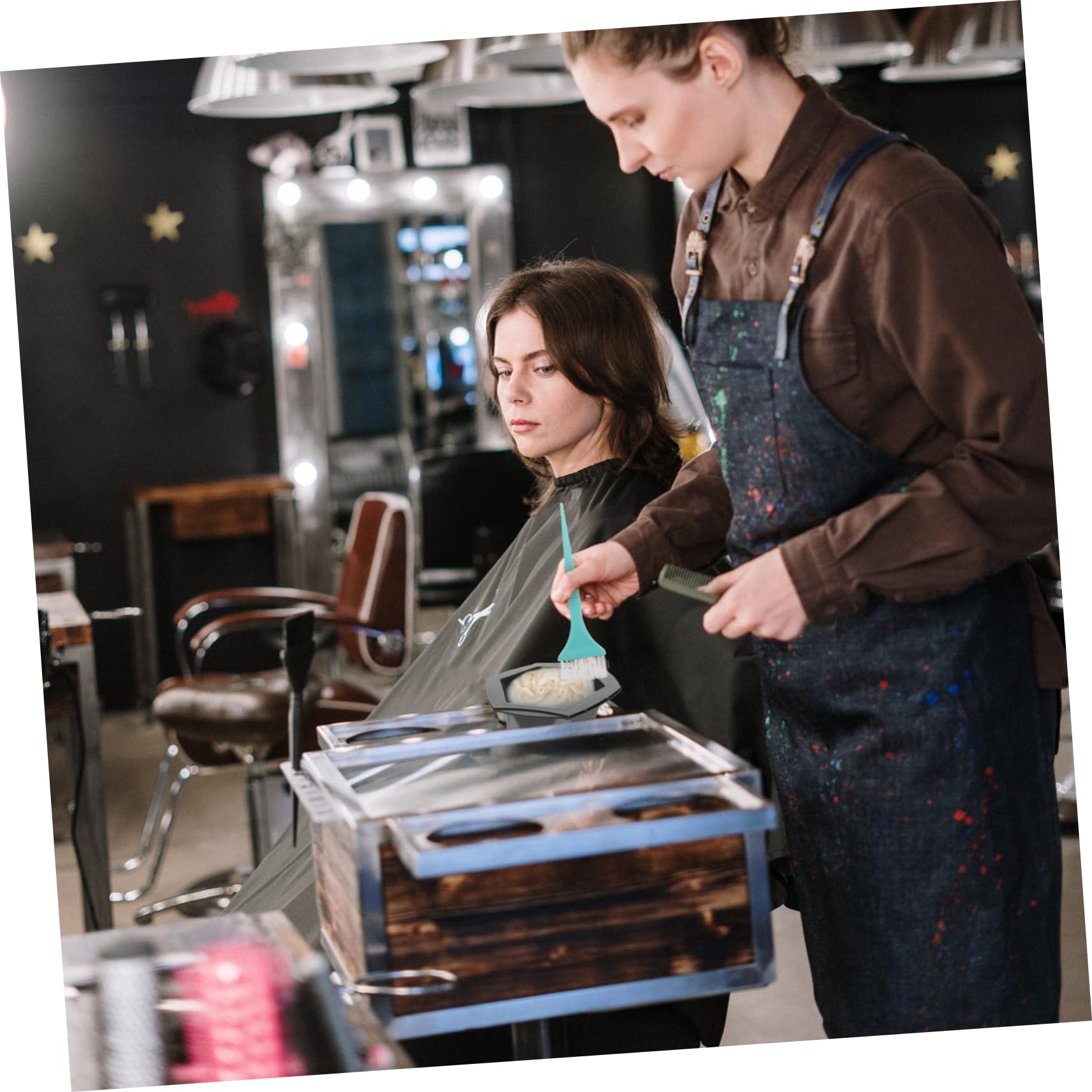 CALLARON 7 Sätze Teiliges Haarfärbeset mit Farbtönen und Schalen Professionelles Haarfärbe Tool für Salon Diy und Pflegeanwendungen für Farbauffrischung und Techniken