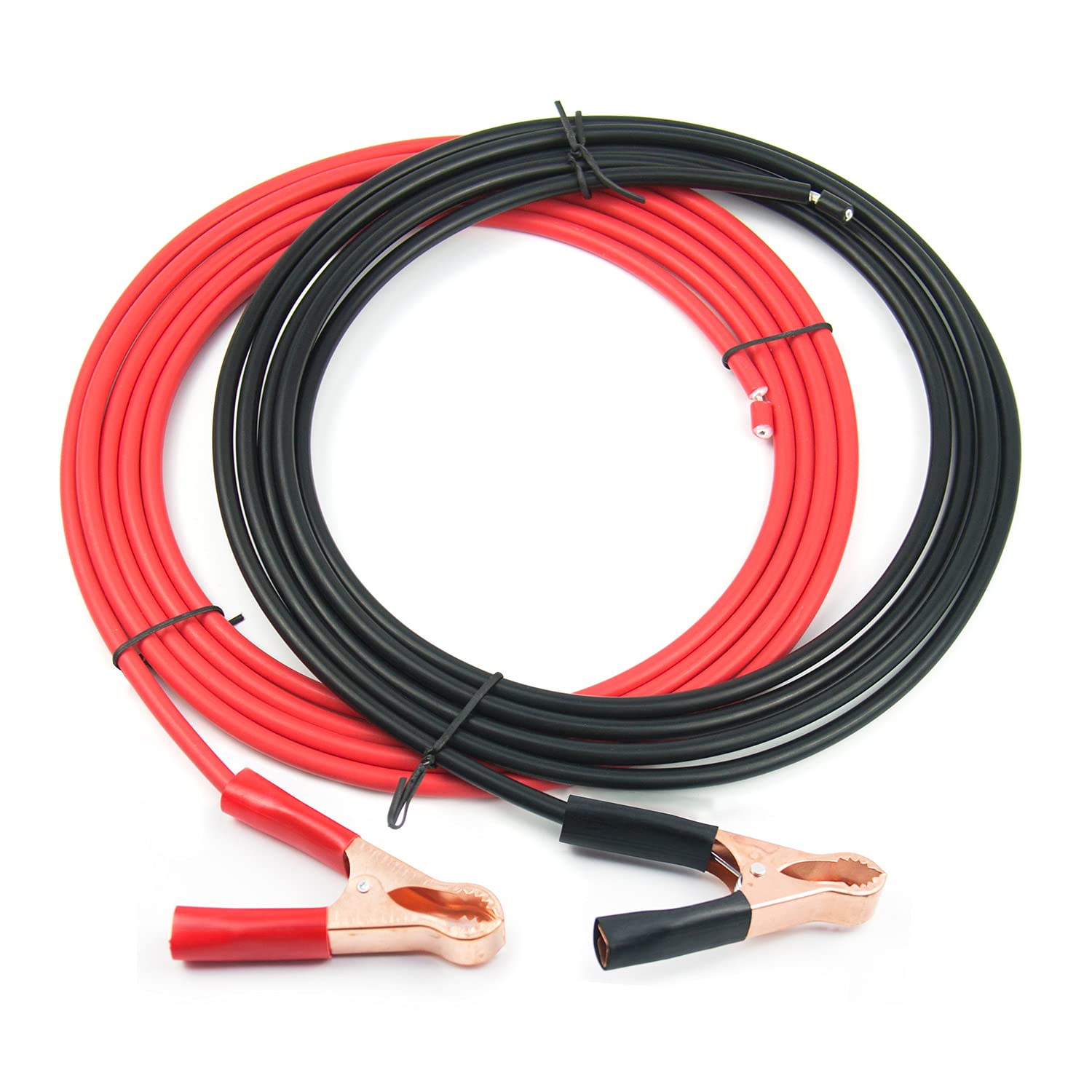 AUECOOR2 Pcs Battery Cables Whit Alligator Clips Booster Jumper Cable for Car Battery Charging Charger, 6 mm Copper Terminal(red About 5 Feet,Black About 5 Feet)