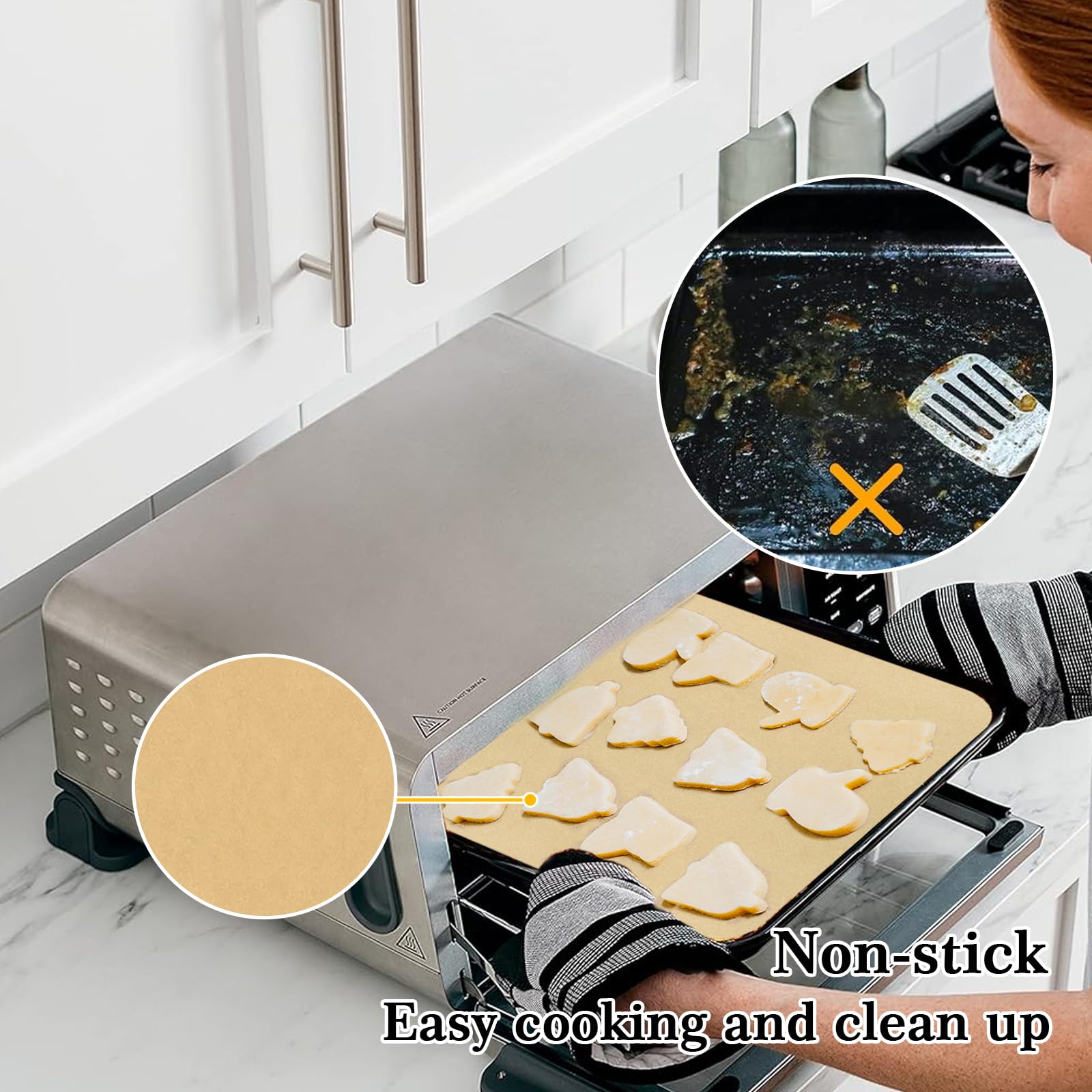 GOAUS Pergamentpapierbögen, 30,5 x 30,5 cm, quadratische Einwegeinlagen, für Luftfritteusen, Toaster, Ofen, ungebleichtes Backpapier, passend für Ninja, Cuisinart, Breville, Instant