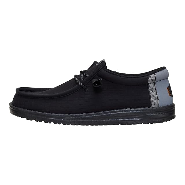 HEYDUDE HEYDUDE Men's Wally Quilted Slip On Loafer, Black/Moon Grey, Size 10