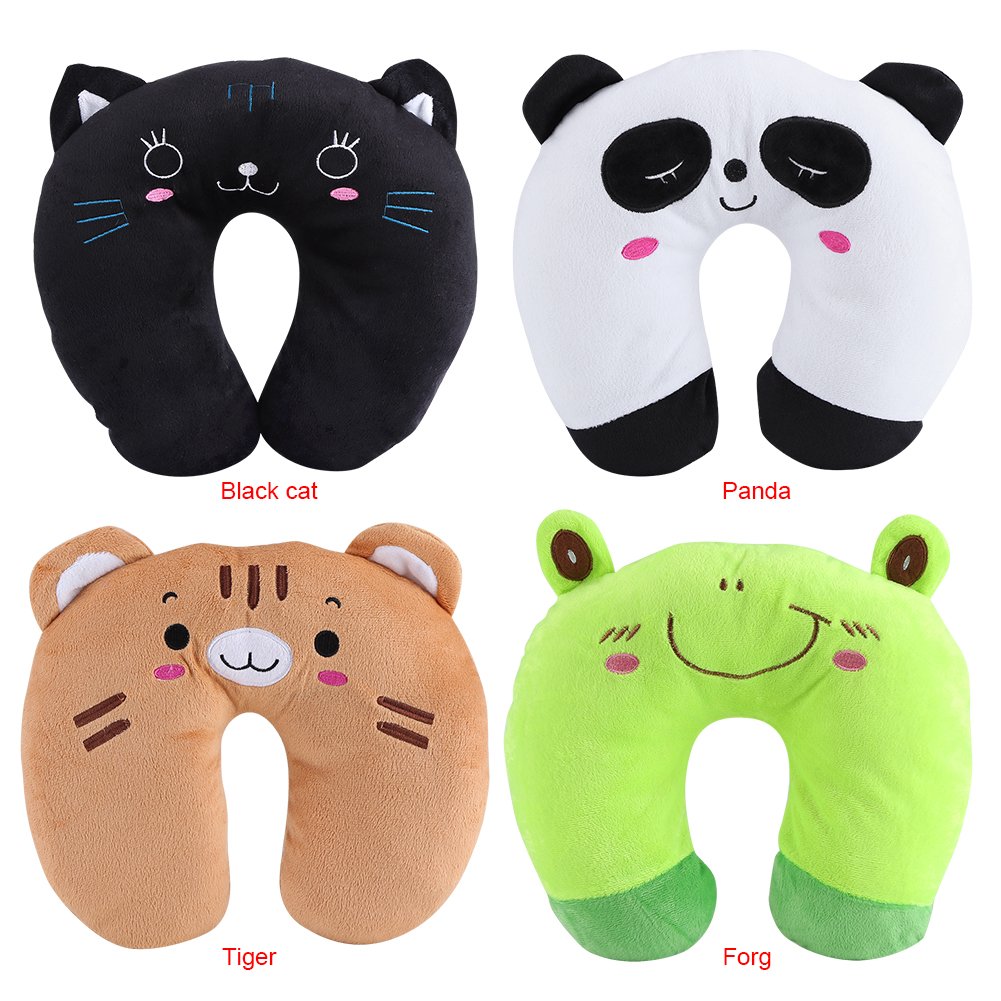 Sleeping Animals Shaped Travel Pillow Neck Rest Cushion U Pillow Cushion for Car Train Airplane, Chin & Neck Support for Kids Adults(Forg)