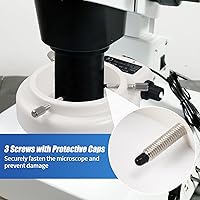 Vista 6 de Annhua Fuente de luz para microscopio 144 LED sin parpadeo Microscopio Anillo de luz con iluminador ajustable y cubierta protectora para Blanco