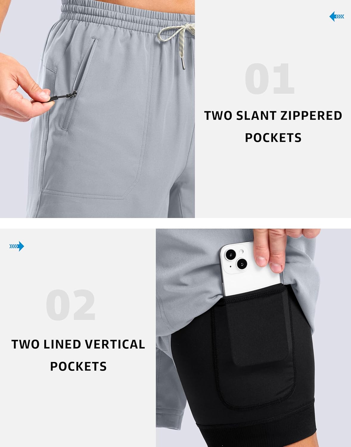 Bikewa Men's Mountain Bike Shorts 4D Padded Loose-fit Cycling Biking Bicycle Riding Biker Shorts for Men Zipper Pockets - Image 6