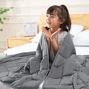 CYMULA Weighted Blanket Kids 5 Pounds (36''*48'' Small Size) - Cooling Breathable Children Heavy Blankets Summer Winter - Ultra Microfiber Soft Comfort with Glass Beads - Gifts for Boys/Girls