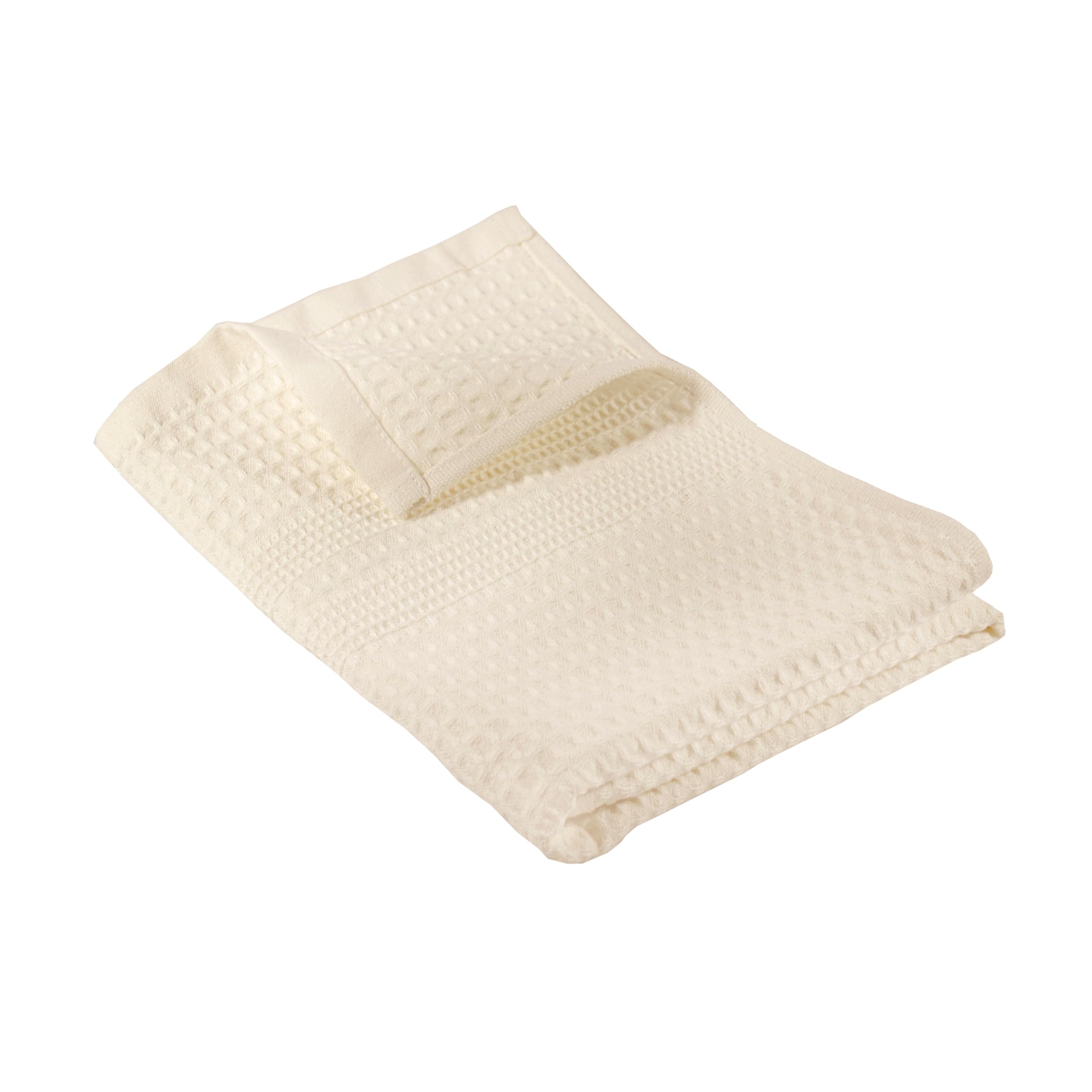 Waffle Weave Hand Towels for Bathroom Quick Drying Lint Free Thin, Classic Style (Cream)
