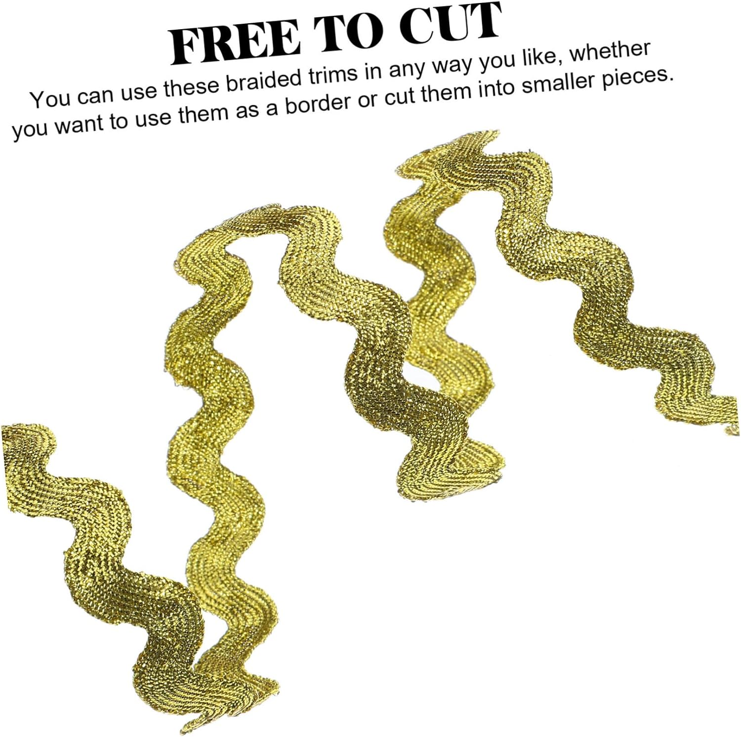 TEHAUX 2Rolls Wave Braid Trim for Sewing Decorative Braid for DIY Craft Projects Upholstery Apparel Trim Easy to Cut Unique Wave Pattern