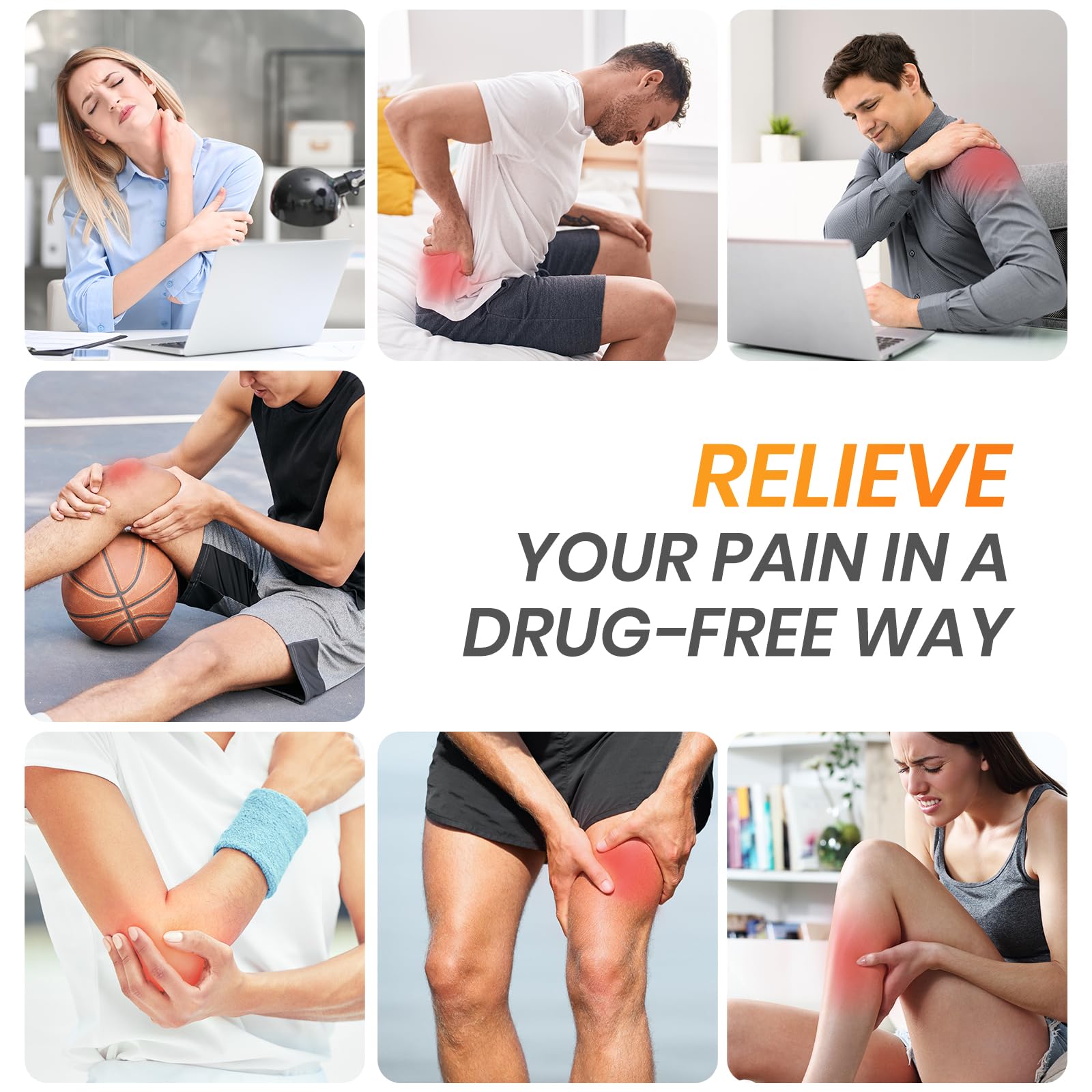 AVCOO Large Touchscreen TENS Unit Muscle Stimulator for Back Pain Relief, TENS Machine with 24 Modes & 20 Levels, Dual-Channel Stim Machine with Rechargeable Battery for 40 Hour-Usage, 12 TENS Pads