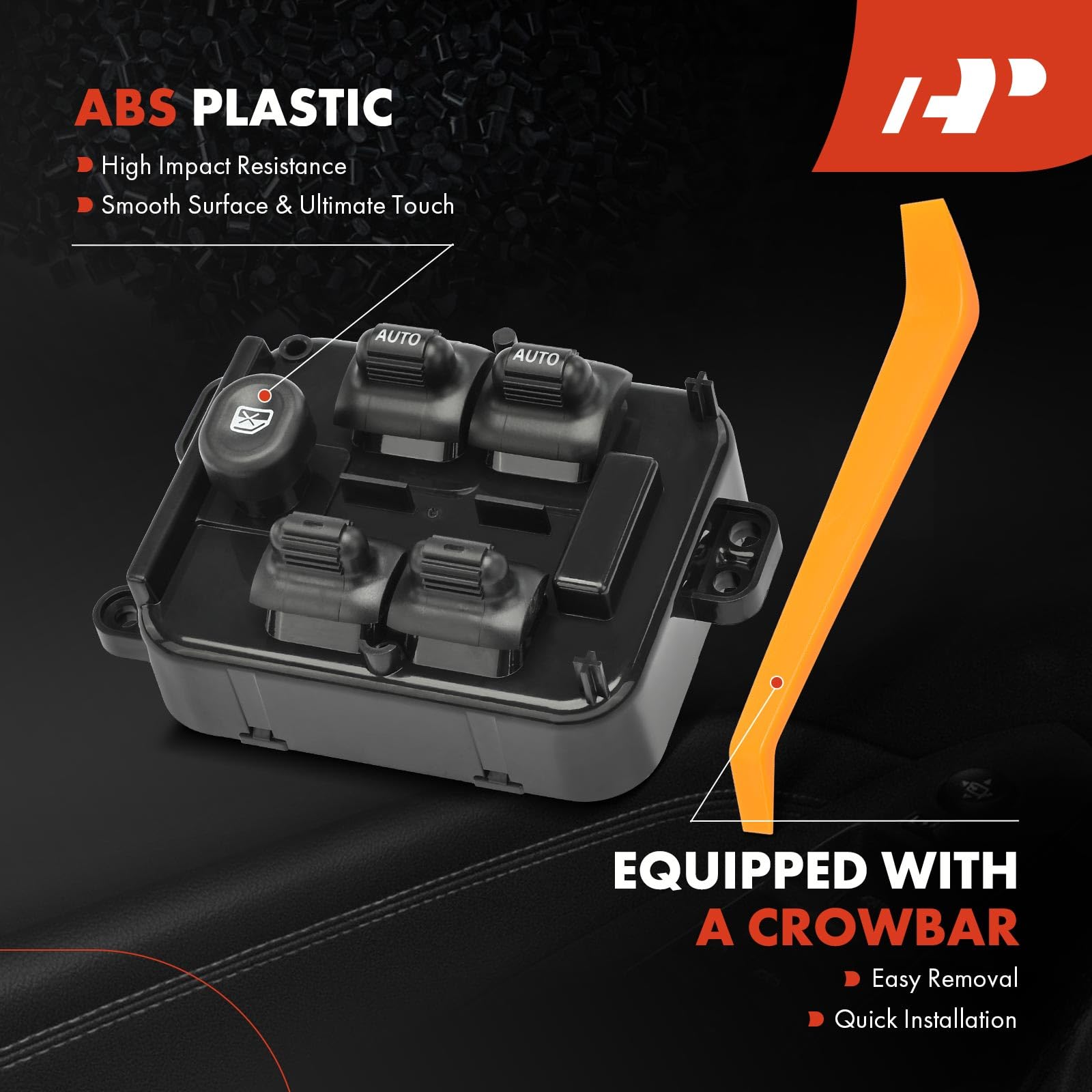 A-Premium Interruttore alzacristallo Master Power compatibile con Jeep KJ Series Liberty 2004, lato conducente anteriore sinistro, ricambio # 56010677AA, 56010677AB