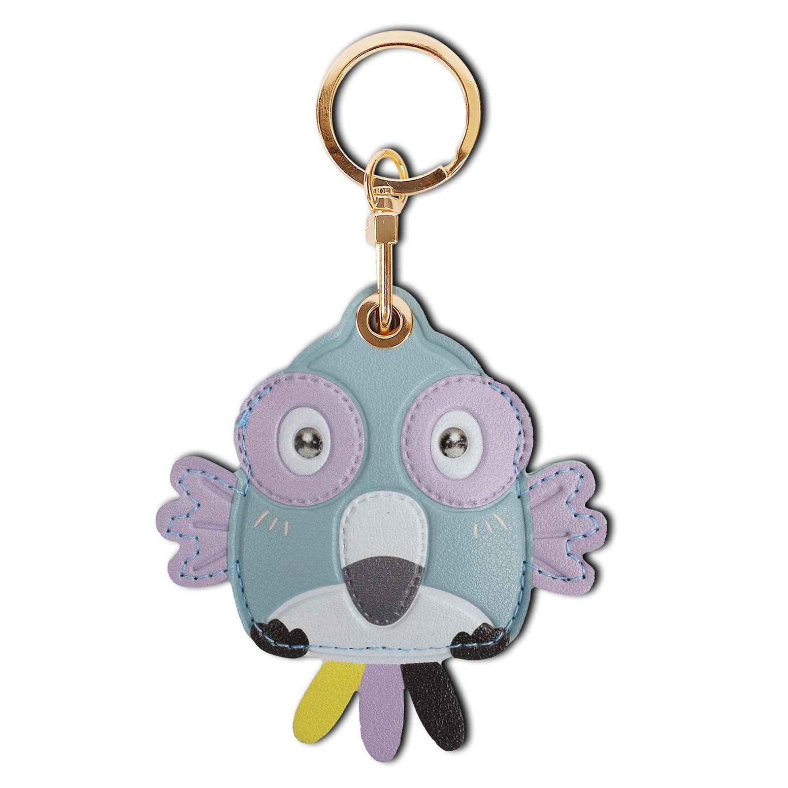 Leather Keychain Case Holder Compatible with Apple AirTag, GPS Airtag Keychain Finder Tracker with Key Ring, Anti-Scratch Protective Air Tag Cover