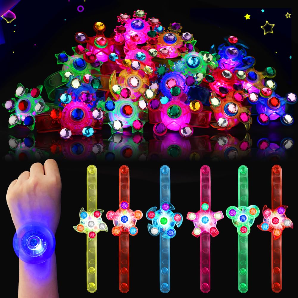 Photo 1 of 32 Pack Light Up Party Favors for Kids, Fidget Spinner Bracelets Toys Bulk