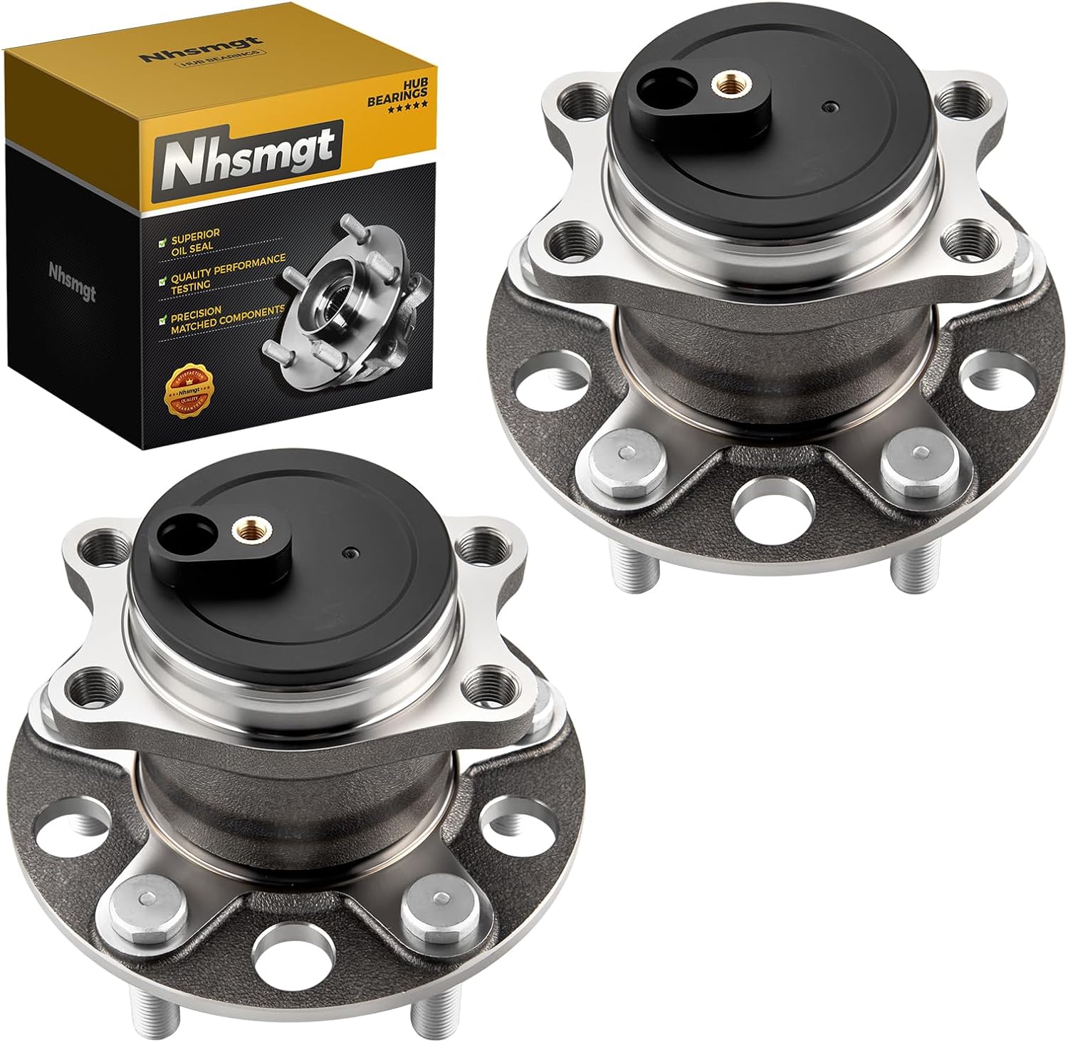 512332 FWD Rear Wheel Bearing Hub Compatible with Patriot 2007-2017, Compass 2007-2017, Avenger 2008-2014, Chrys ler 200 2011-2014, Caliber 2007-2012, Sebring 2007-2010 5 Lug w/ABS 2pcs