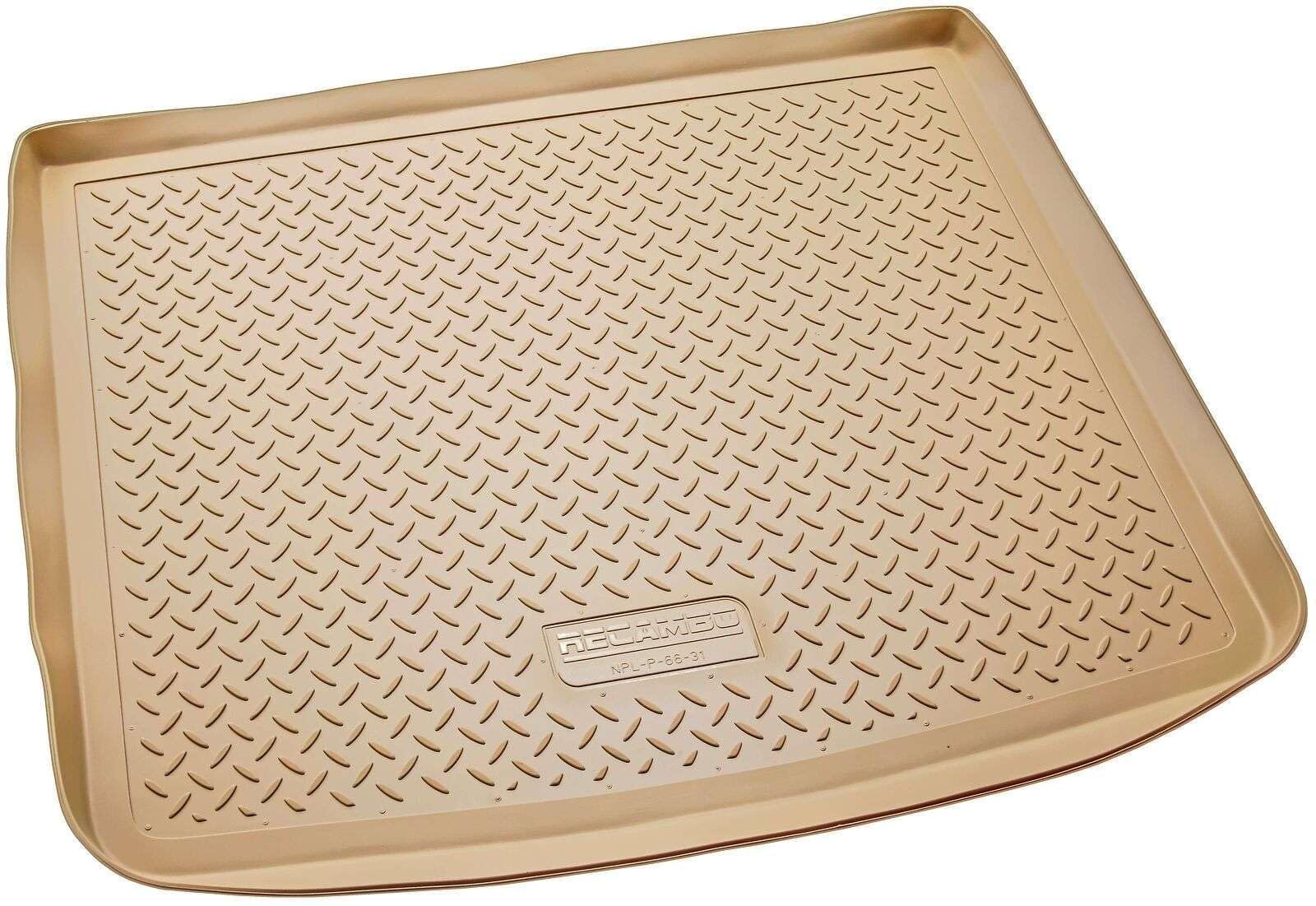 RECAMBO Gummimatten & Kofferraumwanne Set passend für Porsche Cayenne 1 | Typ 9PA | BJ 2002-2010 - 100% passgenaue Auto Fußmatten und Kofferraummatte aus hochwertigen rutschfesten TPE - Beige