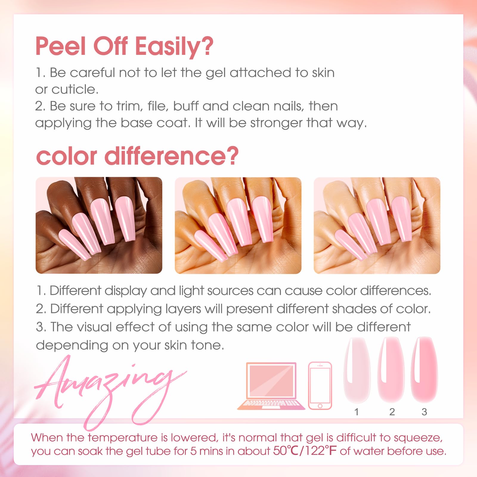 ROSALIND Gel Unghie Ricostruzione Kit Completo, 8pcs 10ml Poligel con Base & Top Coat, Lampada UV e Strumenti, per Fai Da Te a Casa, Professionale Salone, Kit Unghie Gel Nail Art